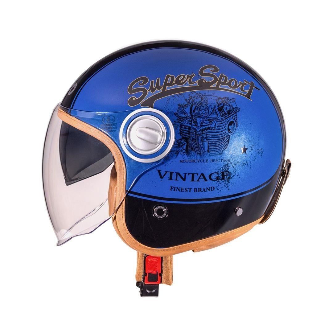 Nukro B-108 Super Sport Blue-Black Açık Kask 