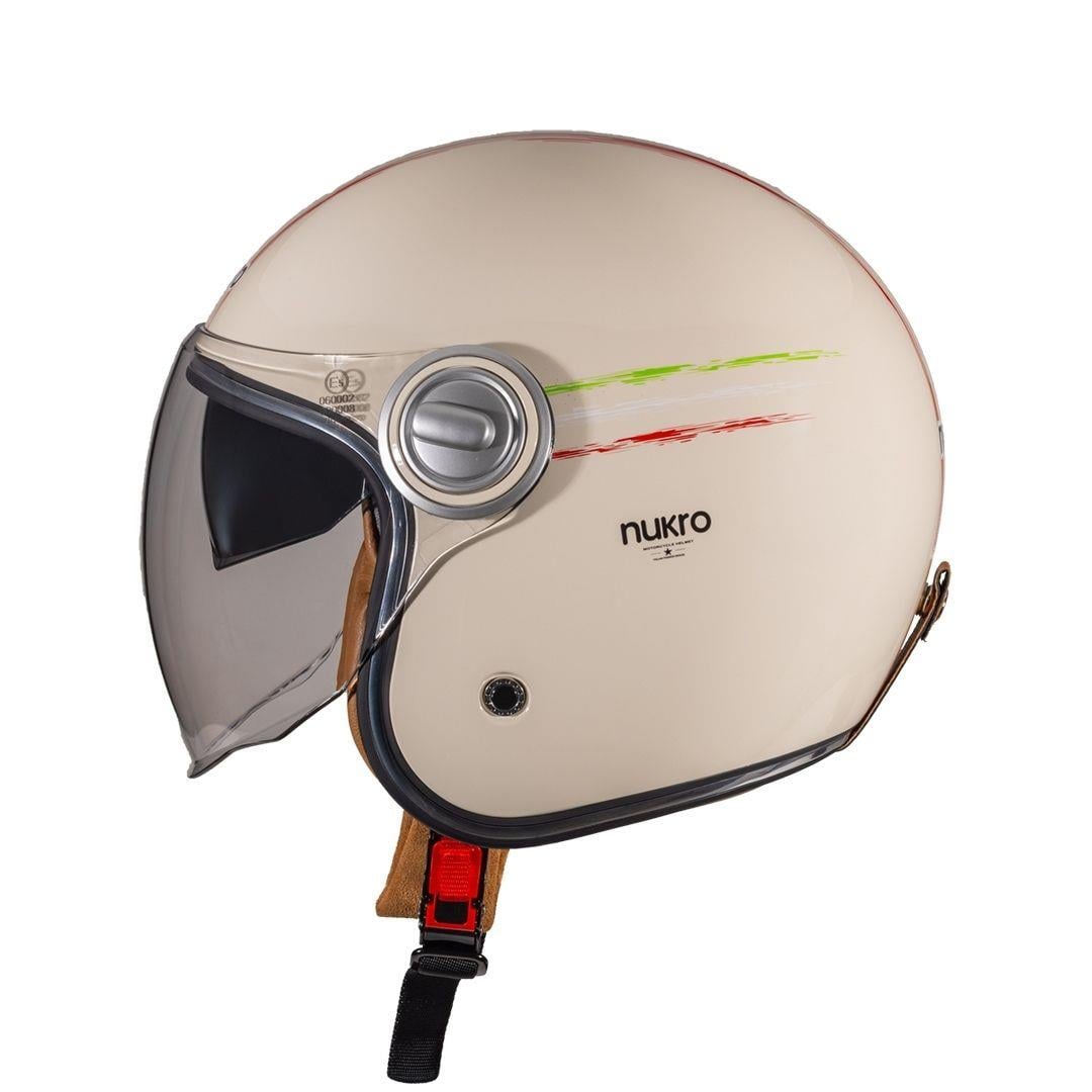 Nukro B-108 Way Cream-Red Açık Kask 