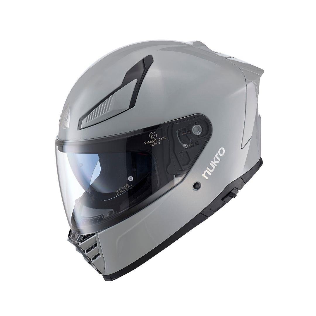 Nukro YM-853 Solid Gloss Nardo Gray Kapalı Kask