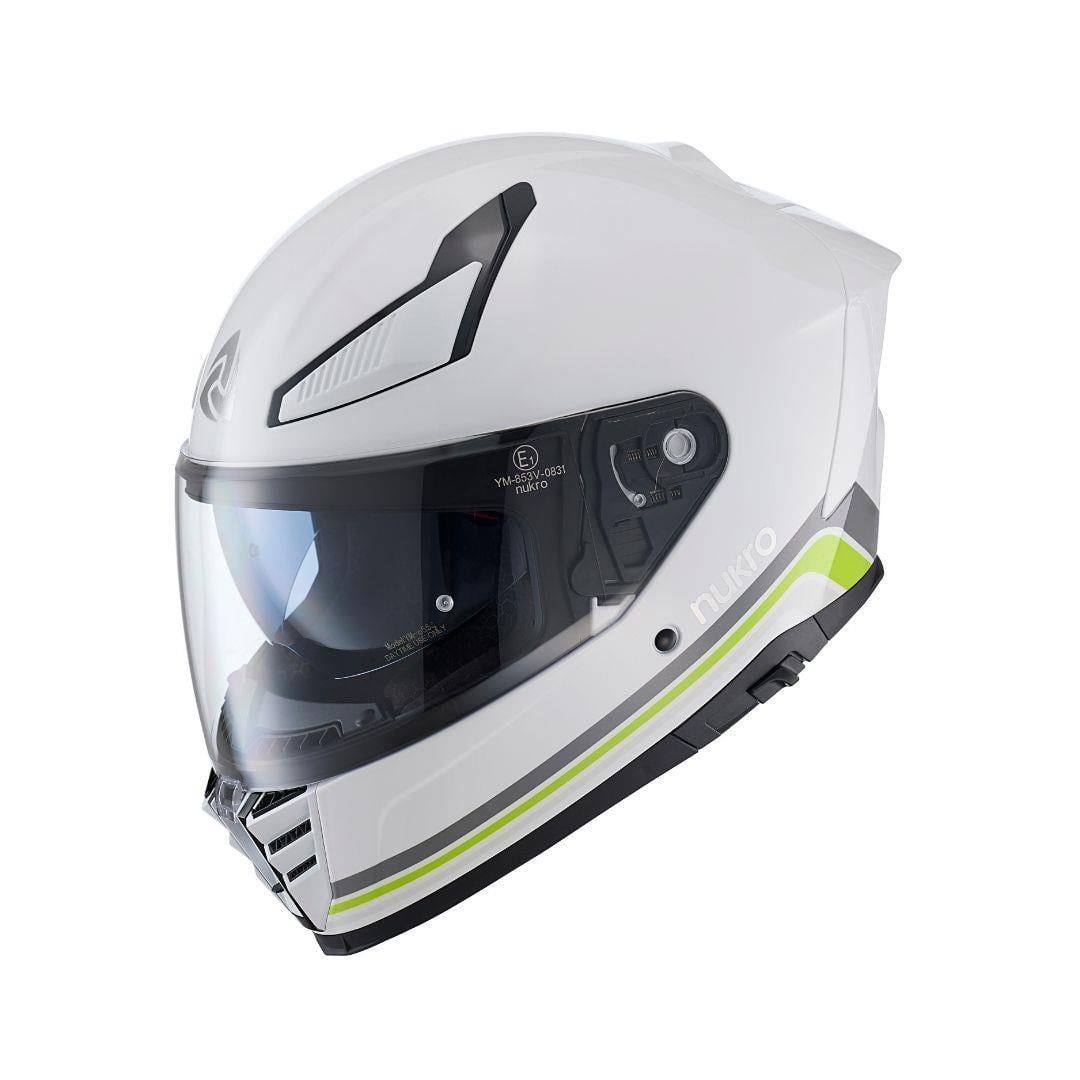 Nukro YM-853 Strip White Kask