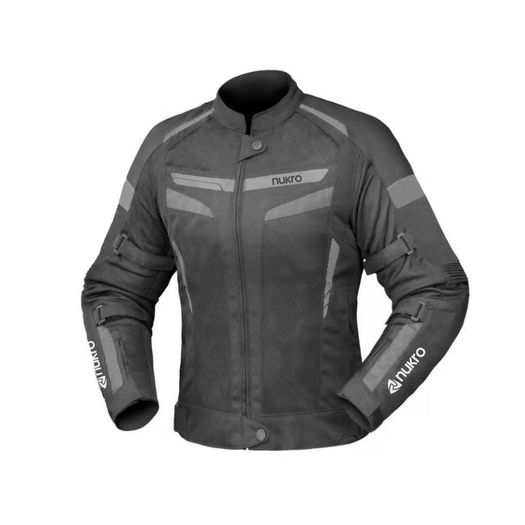 Nukrowear STEALTH PRO Gri 4 Mevsim Kadın Motosiklet Ceketi