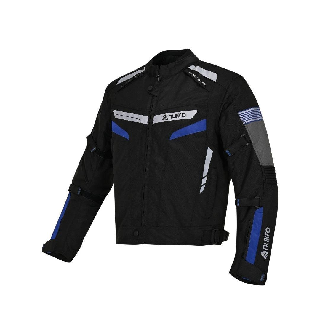 Nukrowear STEALTH PRO Mavi 4 Mevsim Erkek Motosiklet Ceketi