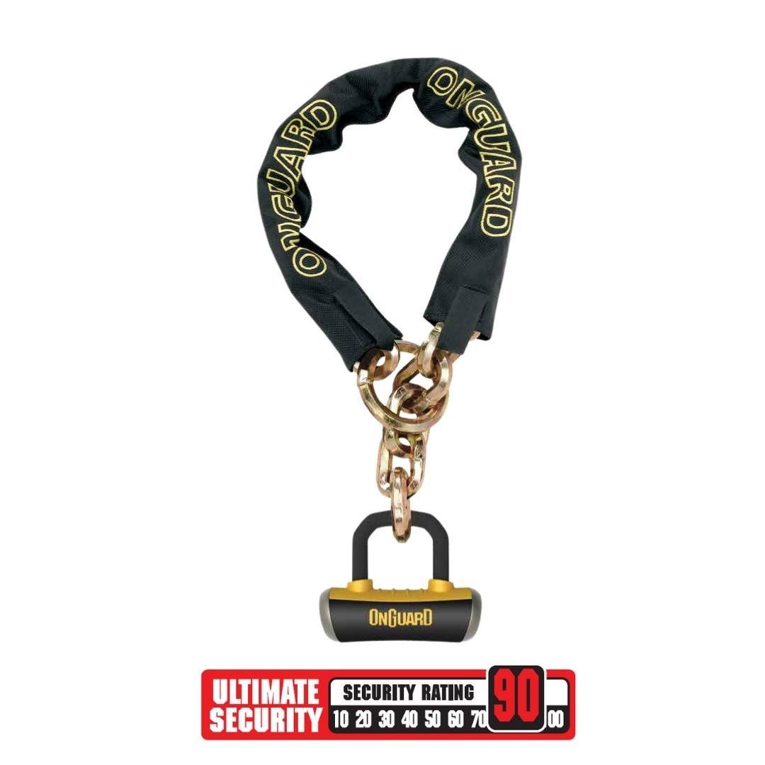 Onguard Mastiff Zincir ve 14mm Boxxer Kilit 8019 LPX 130cmX10mm