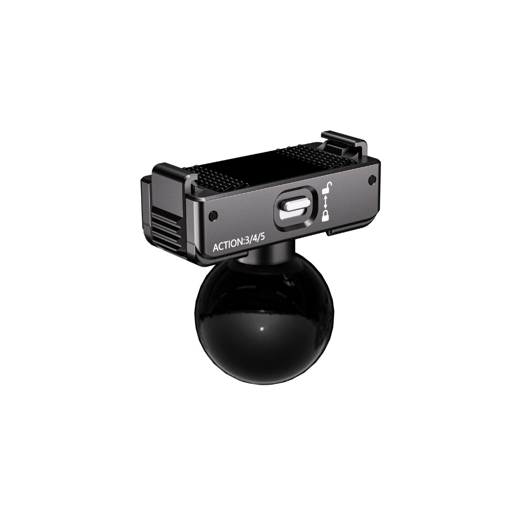QUICKDOCK QDX4-B3 Manyetik ve Kilitli Aksiyon Kamera Montaj Adaptörü 25mm Toplu Mafsal Uyumlu– Action 3/4/5 Pro Uyumlu