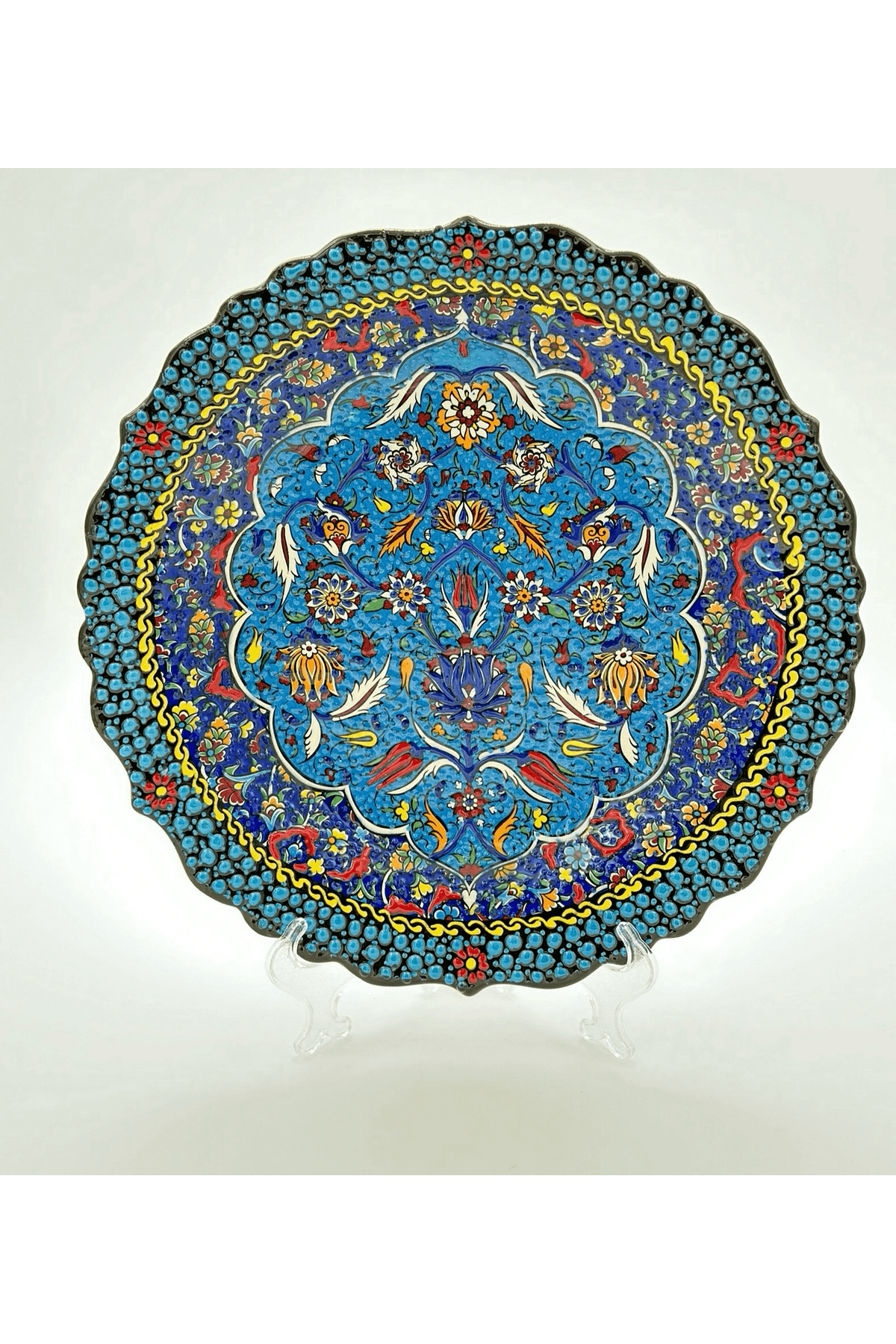 Ceramic Wall Plate Handmade Turkish Boho Wall Art Decorative  Home Kitchen Office Wall & Desk Gift