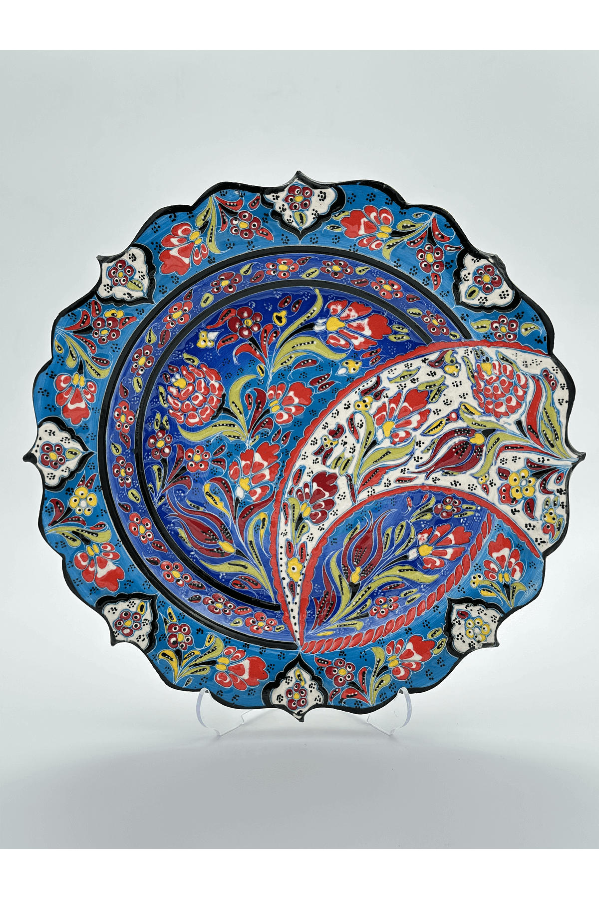 Ceramic Wall Plate Handmade Turkish Boho Wall Art Decorative  Home Kitchen Office Wall & Desk Gift