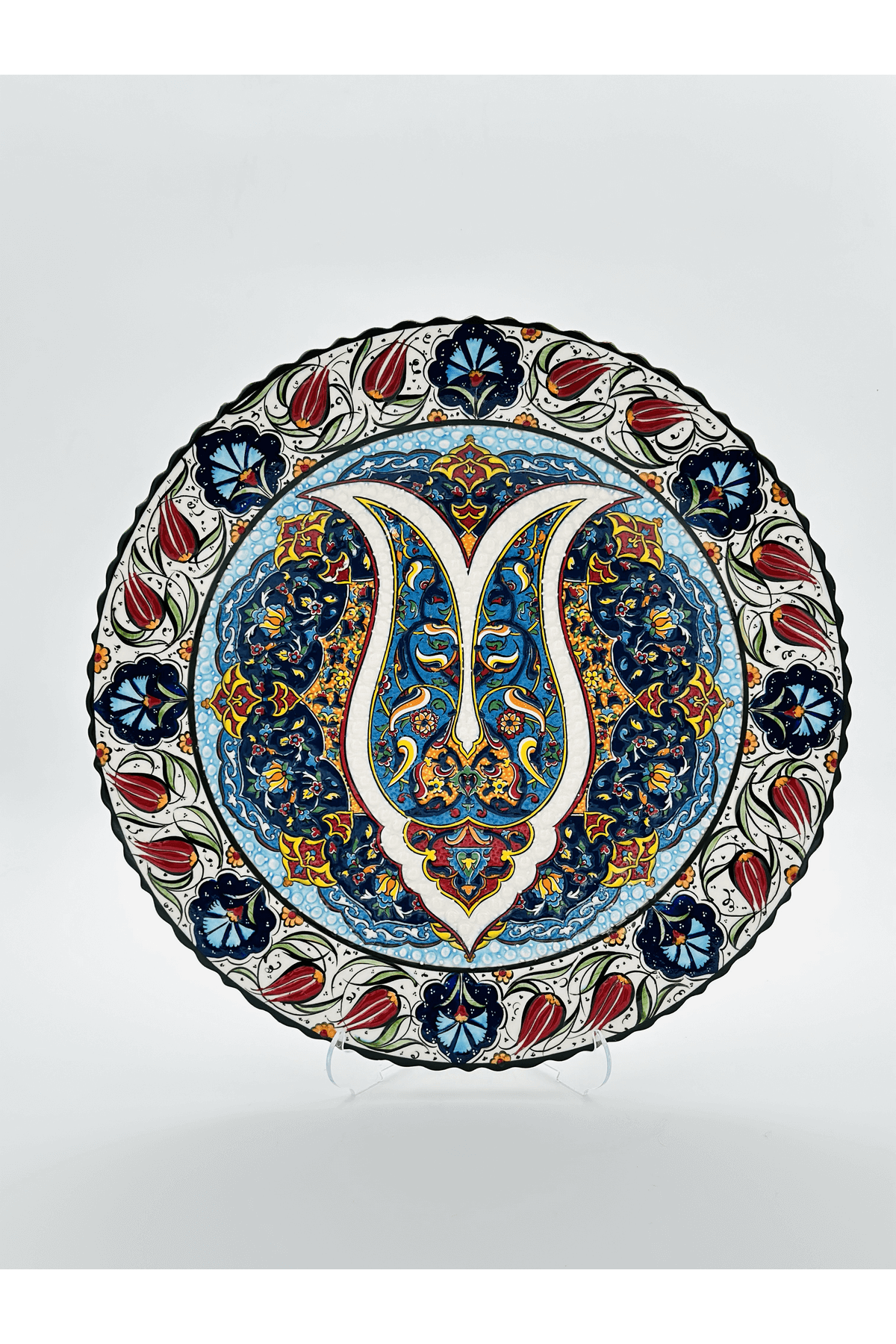 Ceramic Wall Plate Handmade Turkish Boho Wall Art Decorative  Home Kitchen Office Wall & Desk Gift