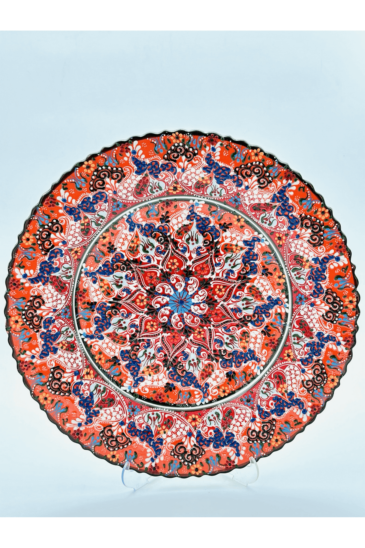 Ceramic Wall Plate Handmade Turkish Boho Wall Art Decorative  Home Kitchen Office Wall & Desk Gift