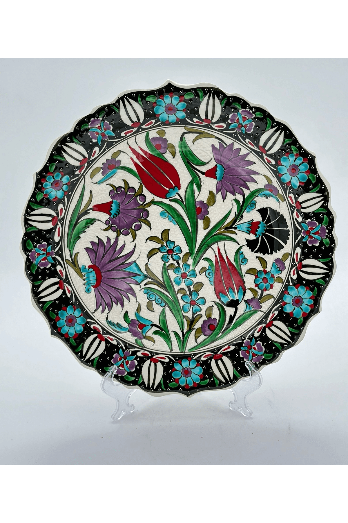 Ceramic Wall Plate Handmade Turkish Boho Wall Art Decorative  Home Kitchen Office Wall & Desk Gift