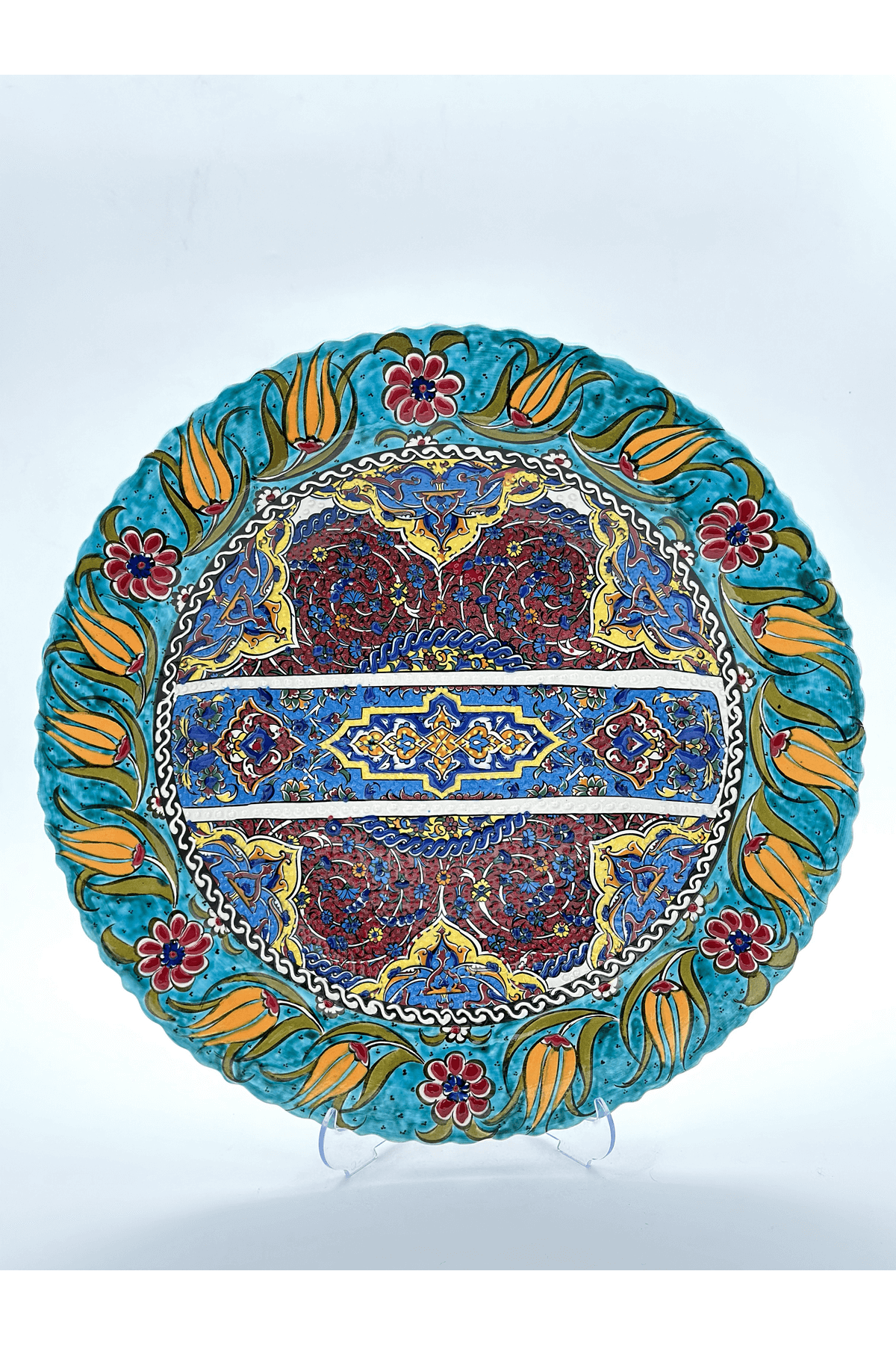 Ceramic Wall Plate Handmade Turkish Boho Wall Art Decorative  Home Kitchen Office Wall & Desk Gift
