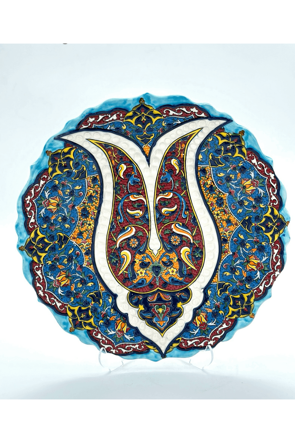 Ceramic Wall Plate Handmade Turkish Boho Wall Art Decorative  Home Kitchen Office Wall & Desk Gift