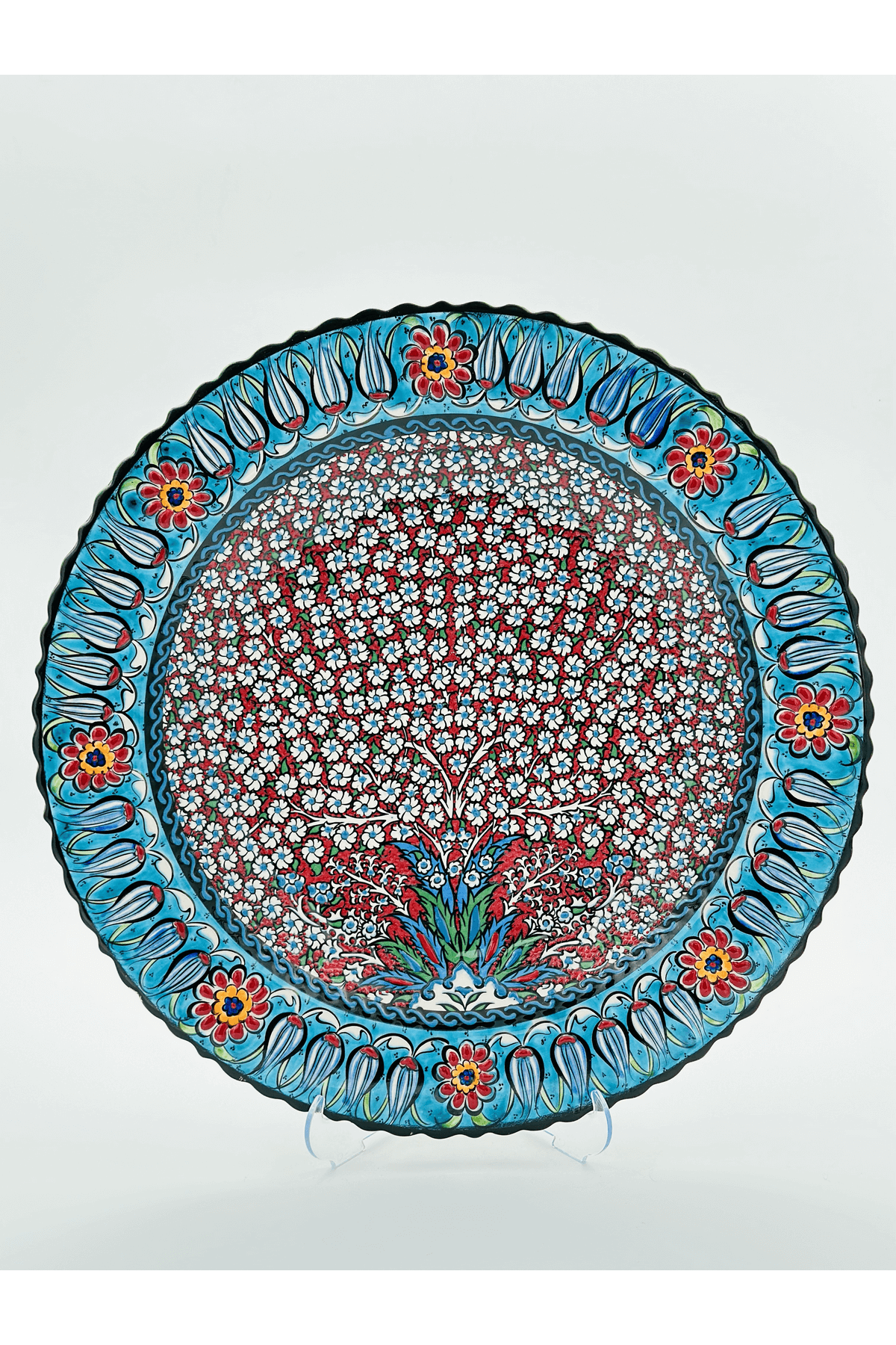 Ceramic Wall Plate Handmade Turkish Boho Wall Art Decorative  Home Kitchen Office Wall & Desk Gift