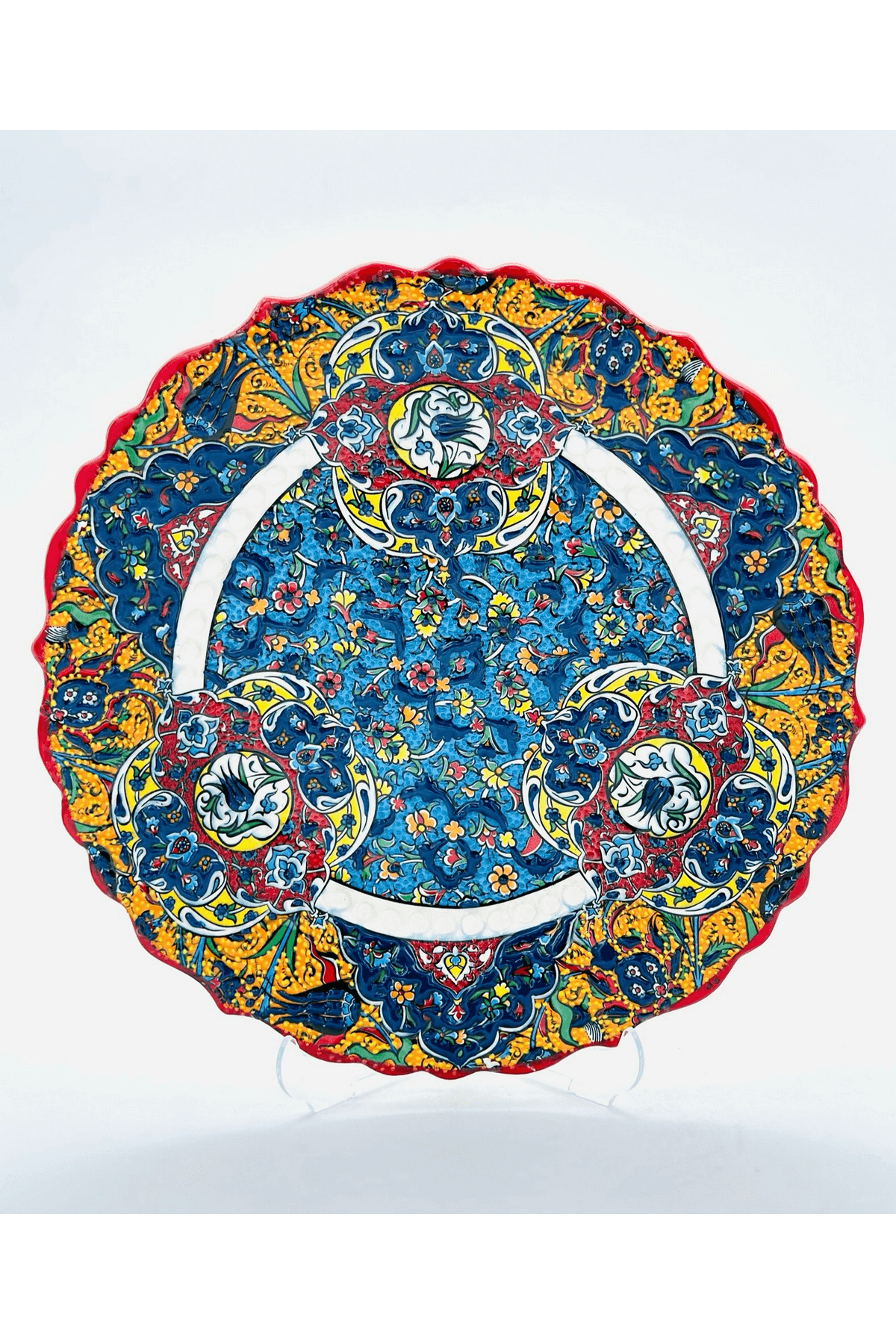 Ceramic Wall Plate Handmade Turkish Boho Wall Art Decorative  Home Kitchen Office Wall & Desk Gift