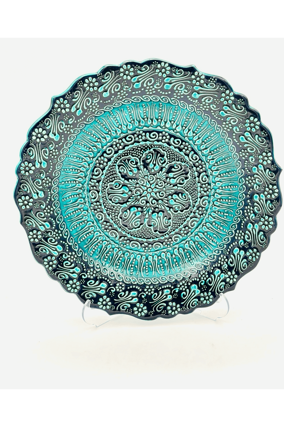 Ceramic Wall Plate Handmade Turkish Boho Wall Art Decorative  Home Kitchen Office Wall & Desk Gift