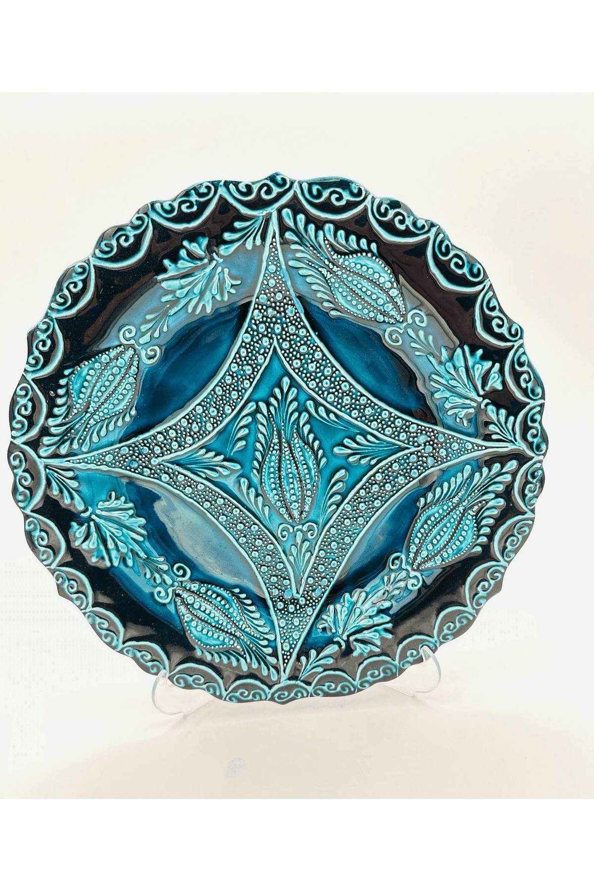 Ceramic Wall Plate Handmade Turkish Boho Wall Art Decorative  Home Kitchen Office Wall & Desk Gift