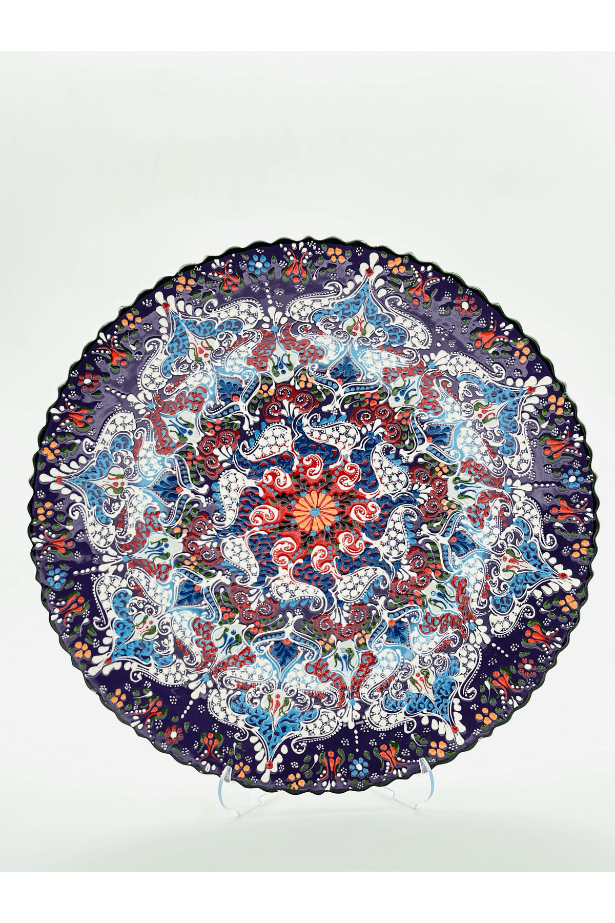 Ceramic Wall Plate Handmade Turkish Boho Wall Art Decorative  Home Kitchen Office Wall & Desk Gift