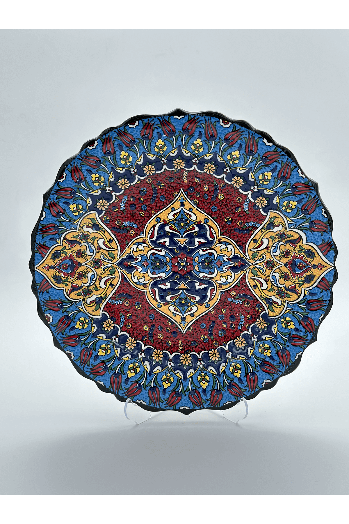 Ceramic Wall Plate Handmade Turkish Boho Wall Art Decorative  Home Kitchen Office Wall & Desk Gift