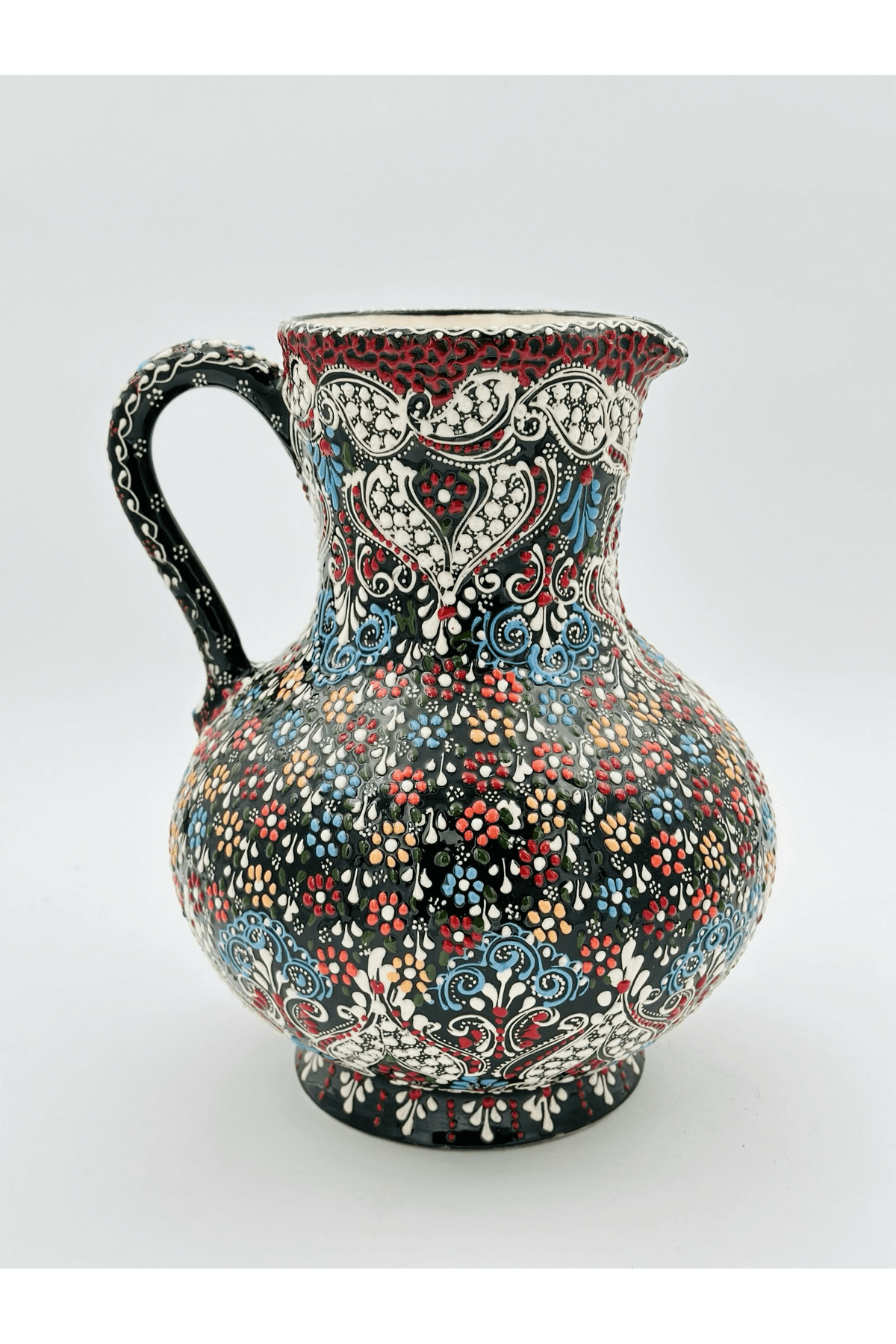 Decorative Turkish Ceramic Pitcher Vase, Decorative Ceramic Vase, Ceramic Water Jug, Pitcher Vase