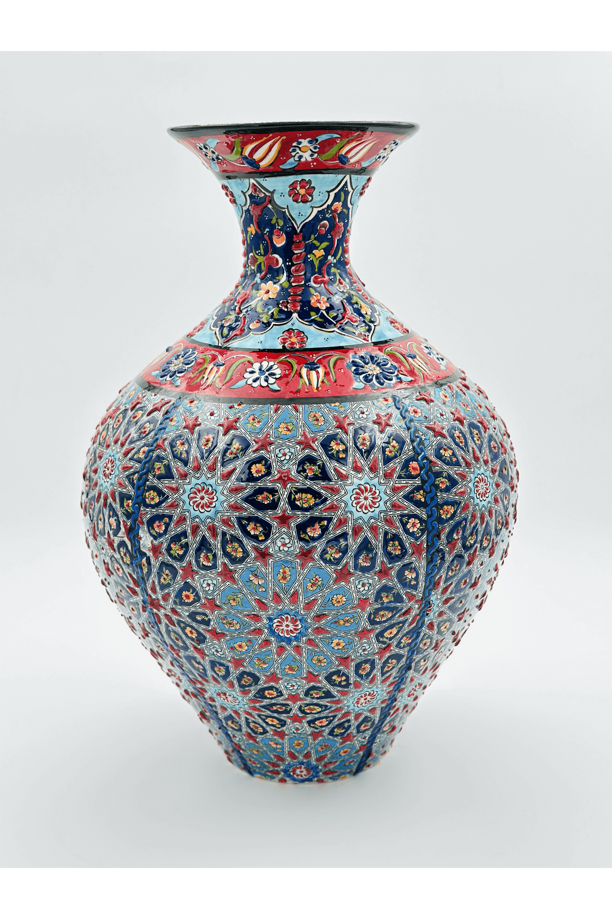 Handmade Turkish Ceramic Vase,Large Decorative Vase,Handmade Ceramic Jar With Lid,Centerpiece Vase,Table Top Decor,Home Decor