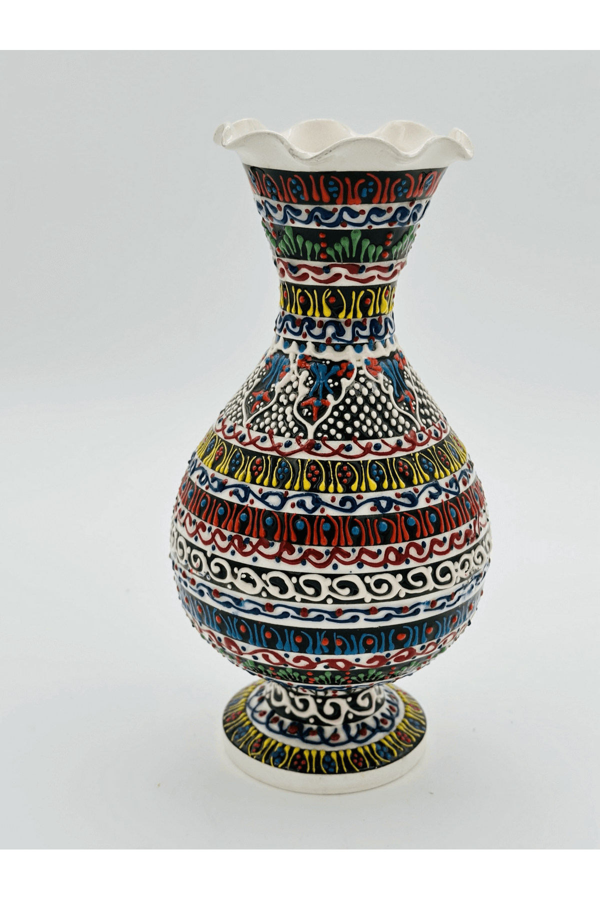 Handmade Turkish Ceramic Vase,Large Decorative Vase,Handmade Ceramic Jar With Lid,Centerpiece Vase,Table Top Decor,Home Decor