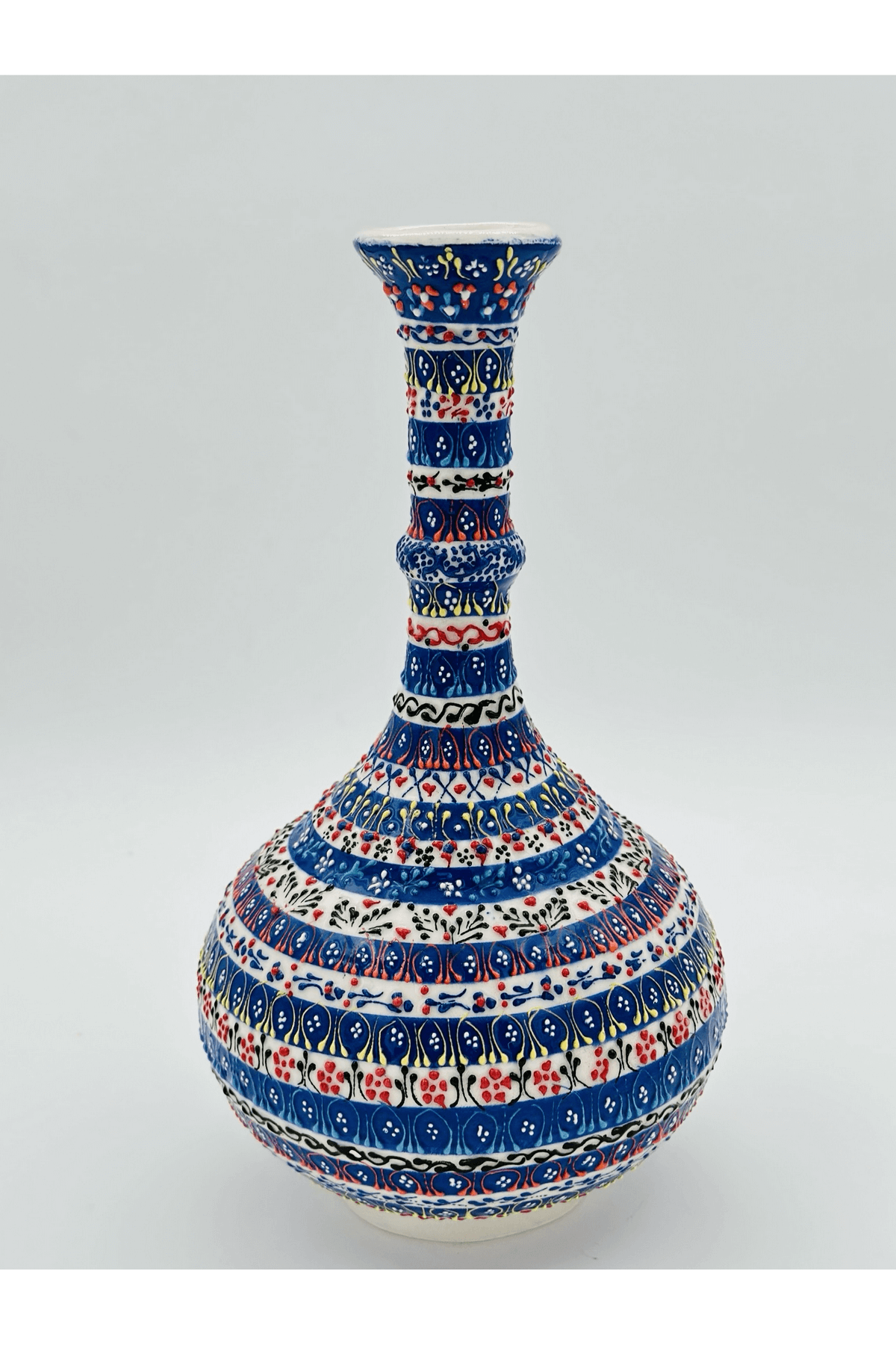 Handmade Turkish Ceramic Vase,Large Decorative Vase,Handmade Ceramic Jar With Lid,Centerpiece Vase,Table Top Decor,Home Decor