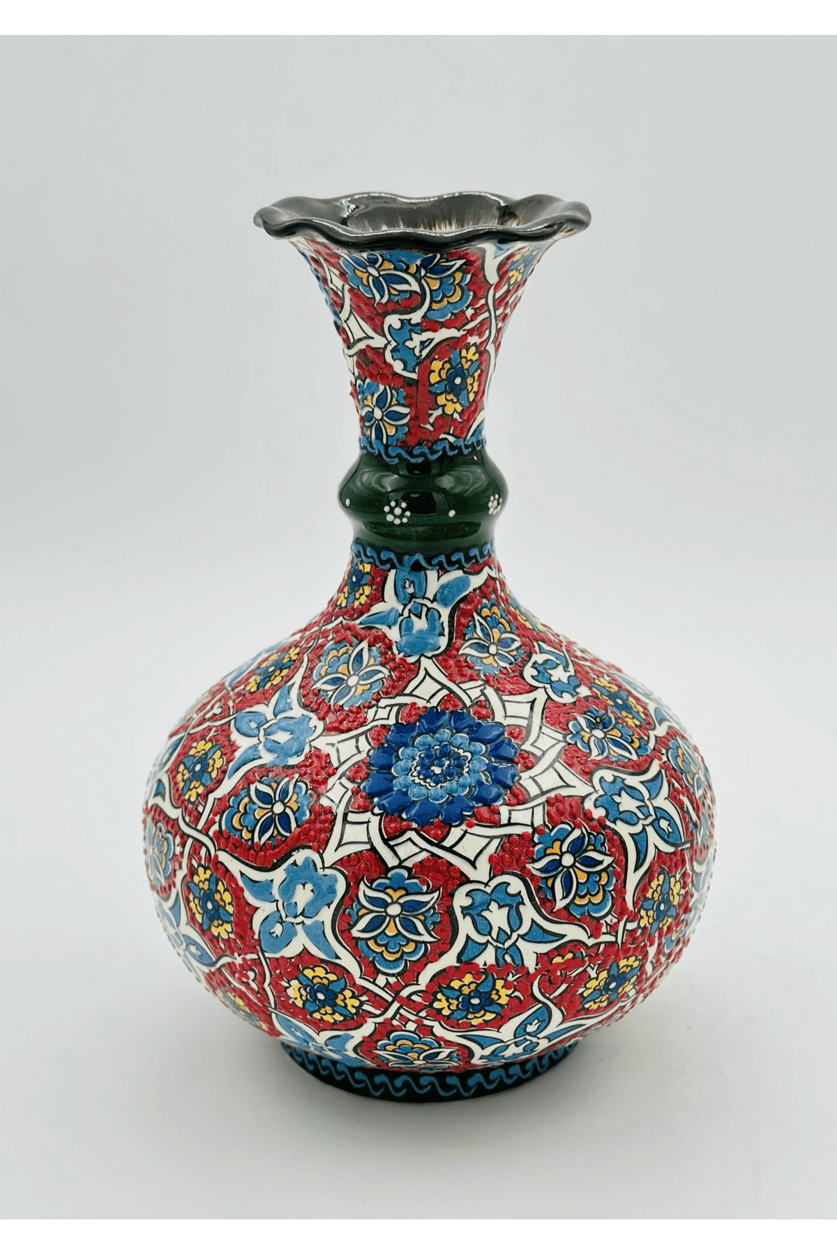 Handmade Turkish Ceramic Vase,Large Decorative Vase,Handmade Ceramic Jar With Lid,Centerpiece Vase,Table Top Decor,Home Decor