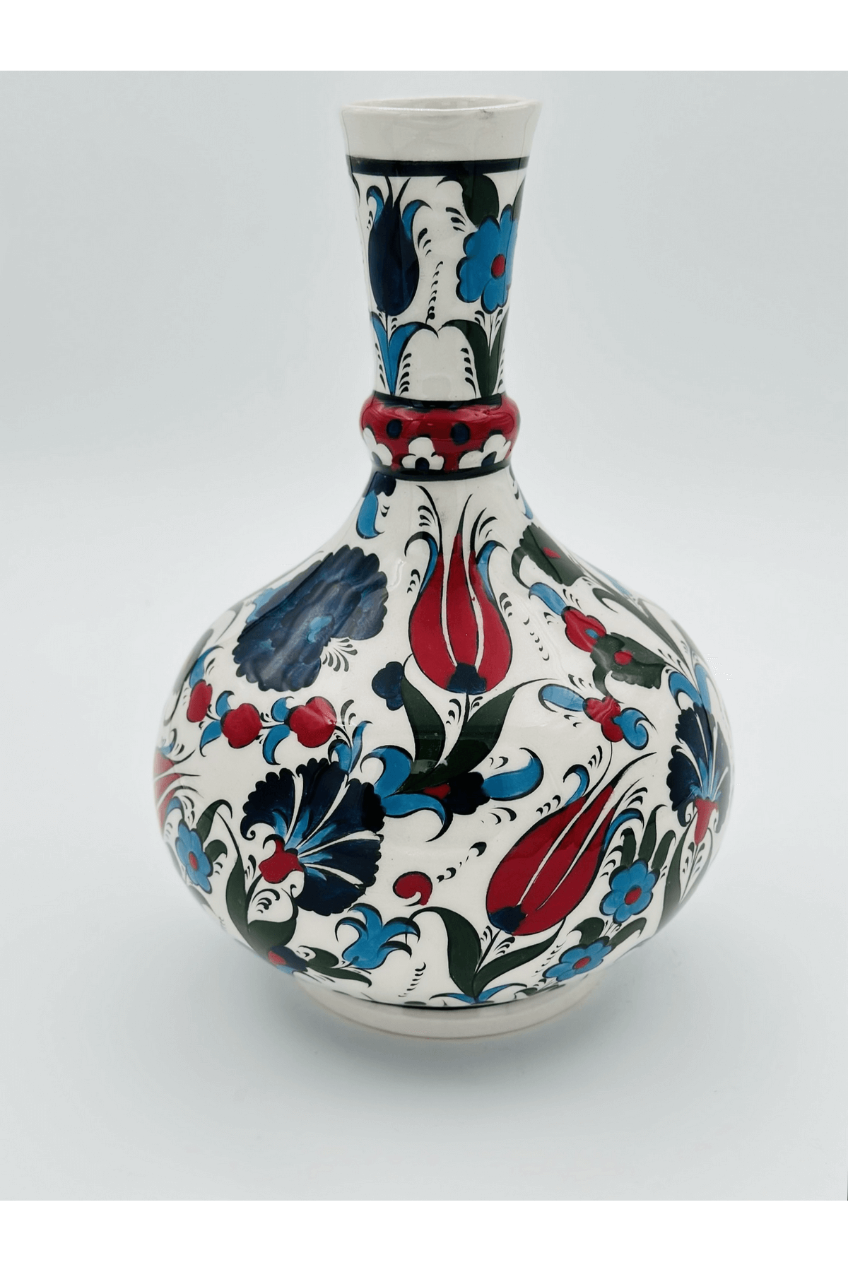 Handmade Turkish Ceramic Vase,Large Decorative Vase,Handmade Ceramic Jar With Lid,Centerpiece Vase,Table Top Decor,Home Decor