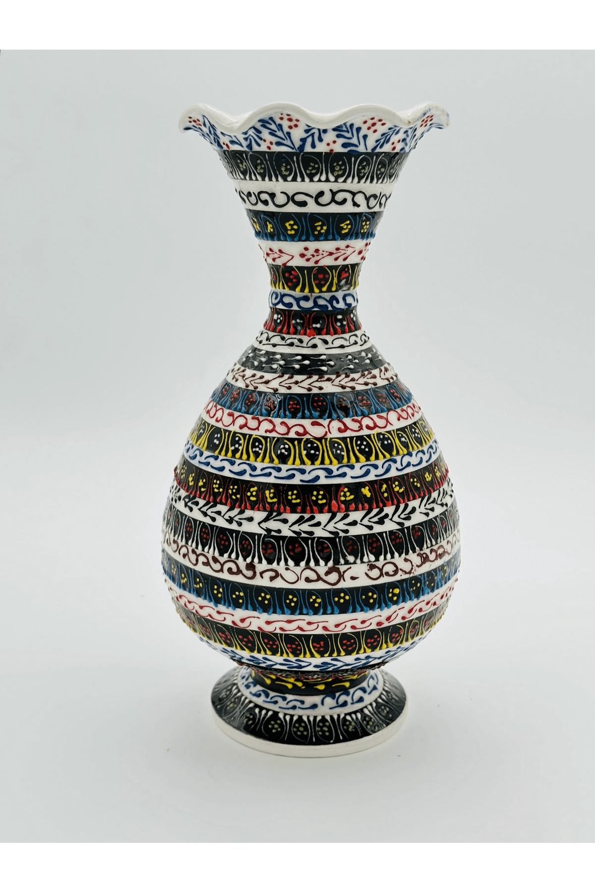 Handmade Turkish Ceramic Vase,Large Decorative Vase,Handmade Ceramic Jar With Lid,Centerpiece Vase,Table Top Decor,Home Decor