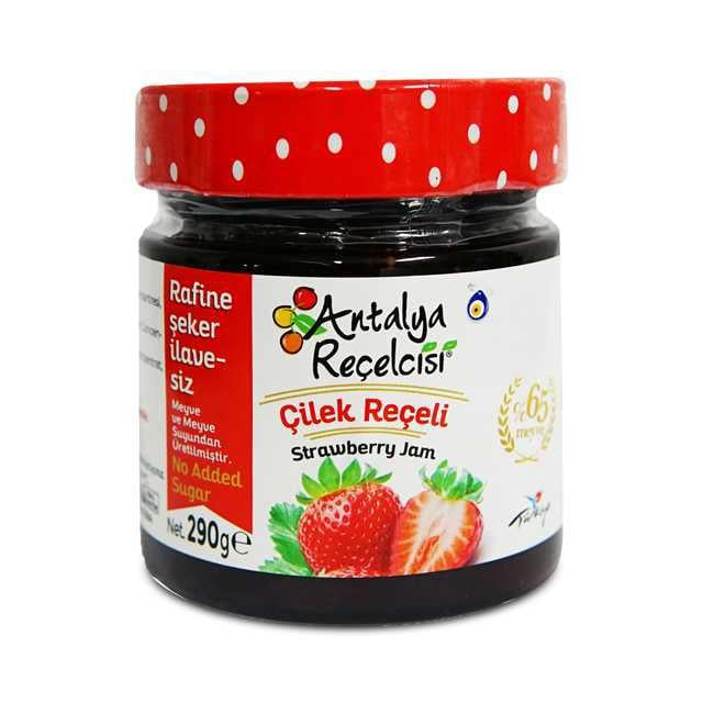 Antalya Reçel. Şeker İlavesiz Çilek Reçeli 290gr
