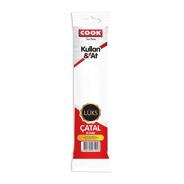 Cook Lüks Plastik Çatal 10 lu