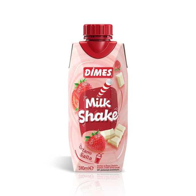 Dimes Milkshake Çilekli Beyaz Çikolatalı 310 Ml.