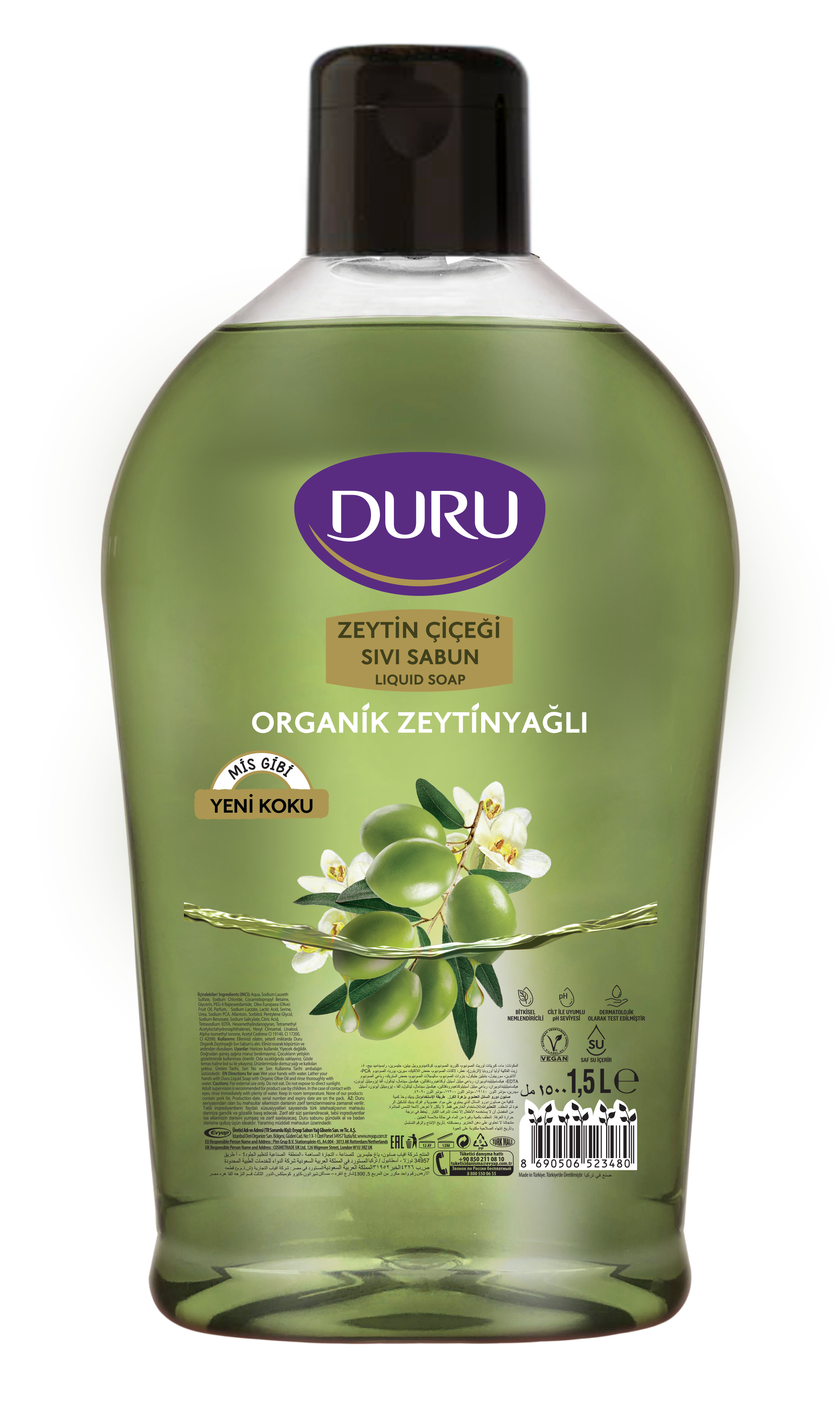 Duru Sıvı Sabun Zeytinyağlı 1,5lt