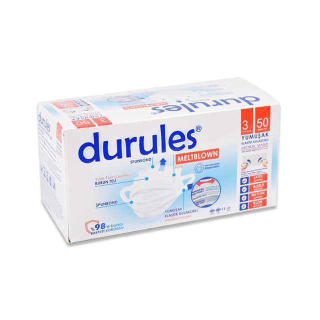 DURULES 50lı ELASTIK KULAKLI MELTBLOWN MASKE