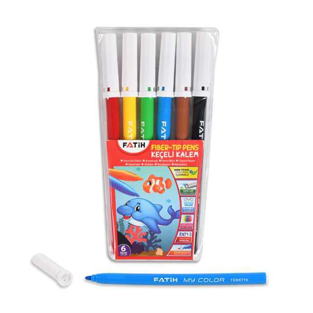 Fatih 6 Renk Keçeli Boya Kalemi
