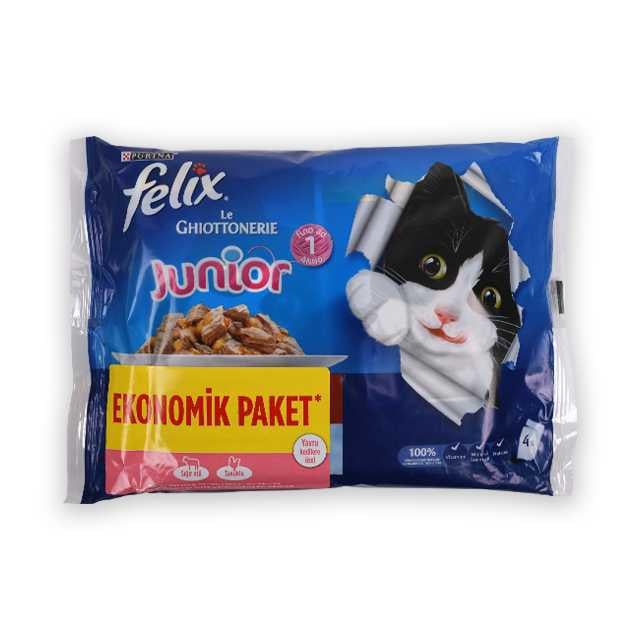 Felix S.Etli Tavuklu Yaş Yavru Kedi Maması 4x85gr