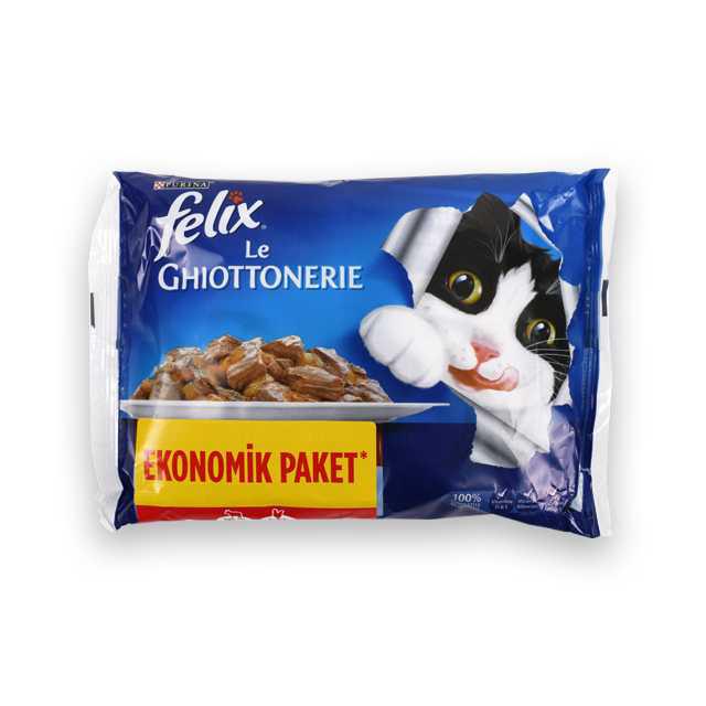 Felix Sığır Etli Tavuklu Yaş Kedi Maması 4x85gr