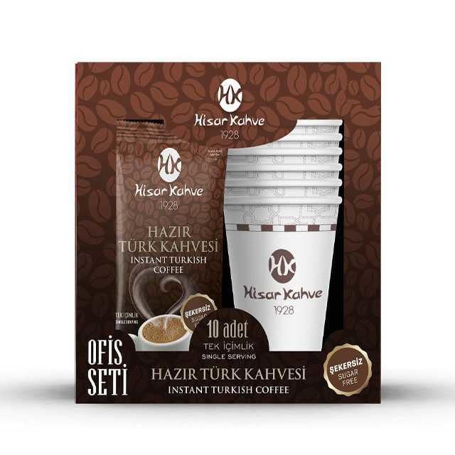 Hisar Hazır Türk Kahvesi Ofis Seti Şekersiz 10lu