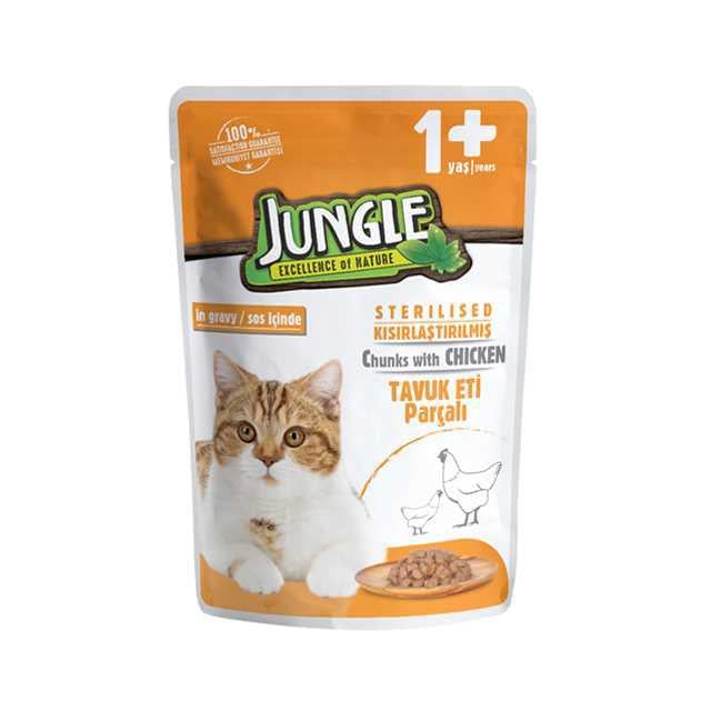 Jungle Kısır Kedi Pouch Tavuklu 100gr