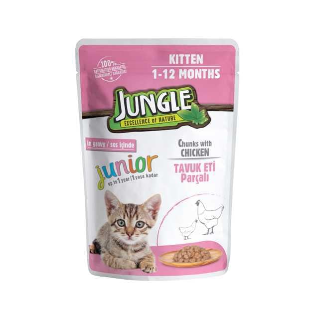 Jungle Yavru Kedi Pouch Tavuklu 100gr