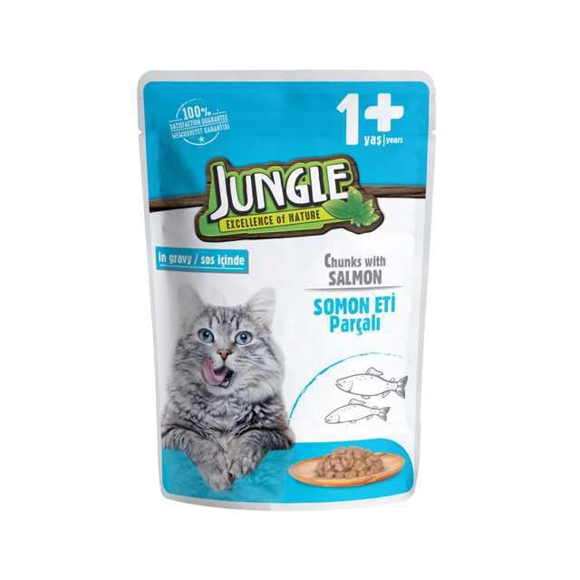 Jungle Yetişkin Kedi Pouch Somonlu 100gr