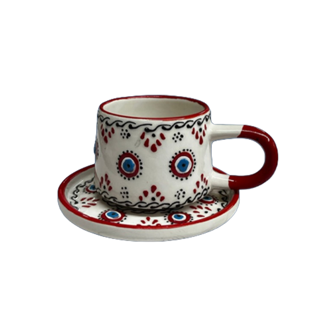 KUTAHYA HOME RENKLI TABAKLI KUPA