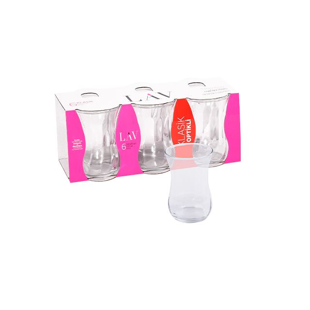 Lav 30020 6 lı Optikli Çay Bardağı