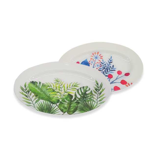Nazen 32cm Kayık Tabak Desenli