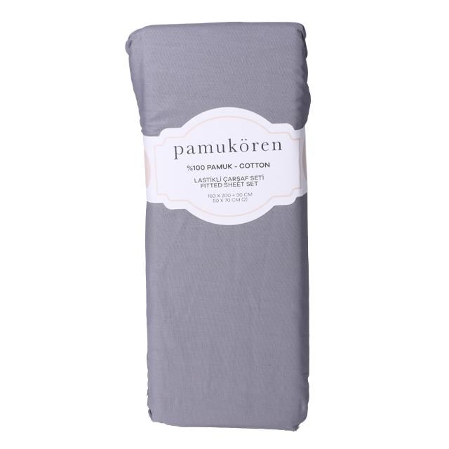 PAMUKOREN PAMUKLU LASTIKLI CARSAF SETI