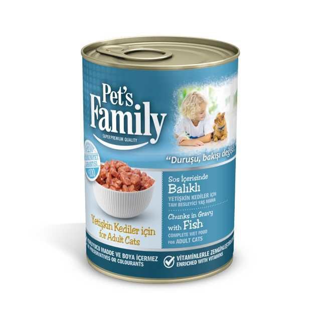 Pets Family Kedi Konserve Balıklı 400gr