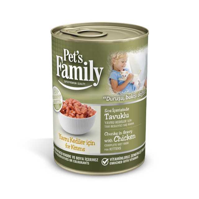 Pets Family Yavru Kedi Konserve Tavuk 400gr