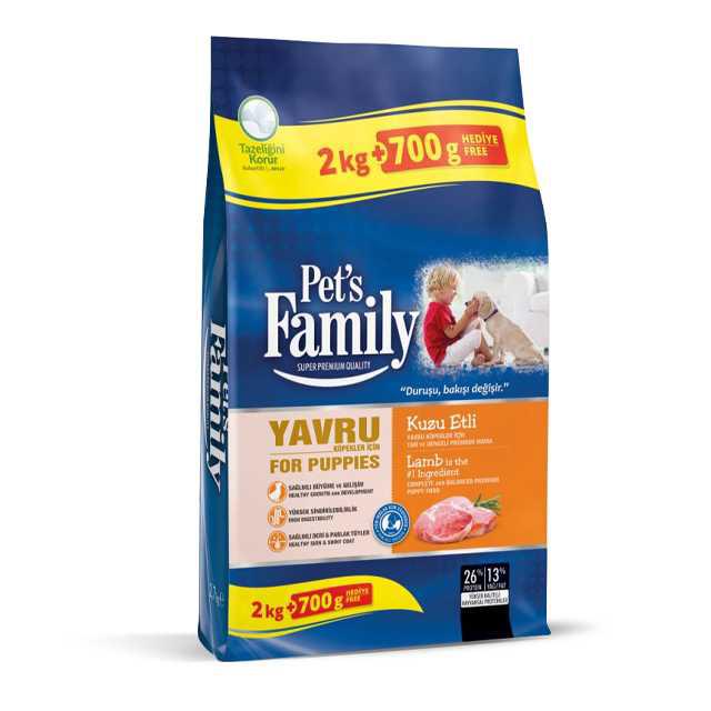 Pets Family Yavru Köpek Maması Kuzu 2000+700g