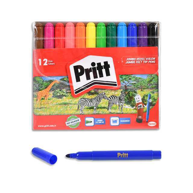 Pritt 12 Renk Jumbo Keçeli Kalem