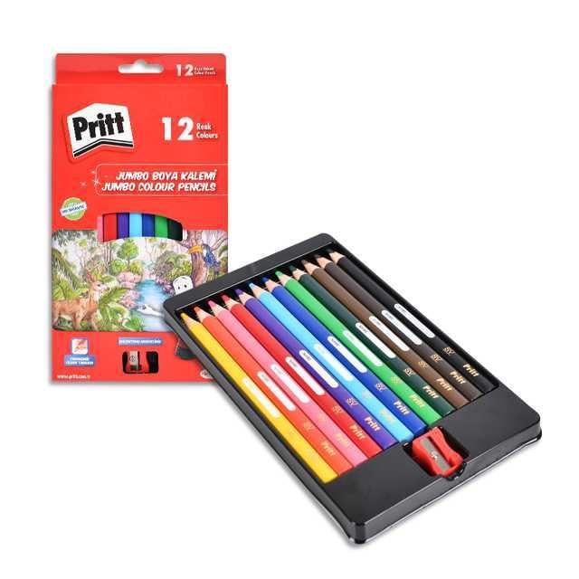 Pritt 12 Renk Jumbo Kuru Boya