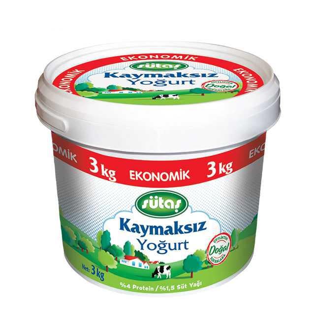 Sütaş Yoğurt Kaymaksız 3000 Gr.